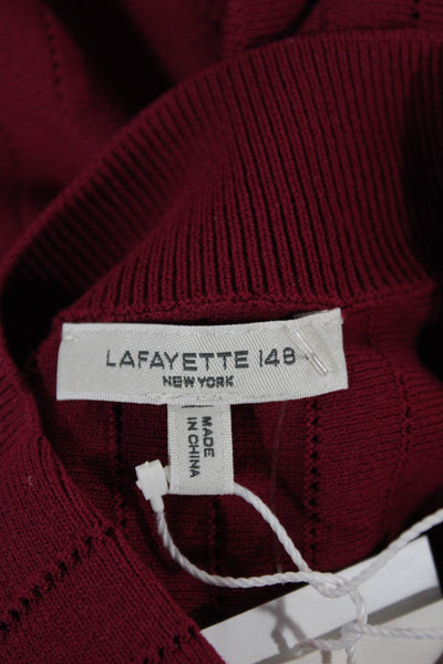 Lafayette 148 New York Womens Tunic Red Striped Sleeveless Size M