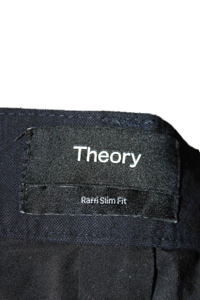 Theory Mens Blue Nylon Pants Button Inseam 32 Size 31