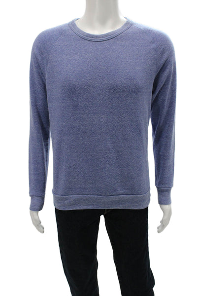 Henry Lehr Mens Pullover Sweatshirt Blue Polyester Crew Neck Long Sleeve Size L