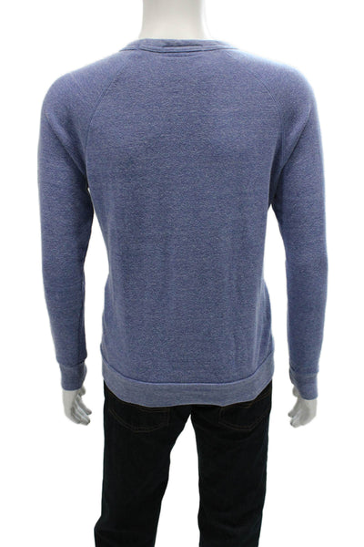 Henry Lehr Mens Pullover Sweatshirt Blue Polyester Crew Neck Long Sleeve Size L