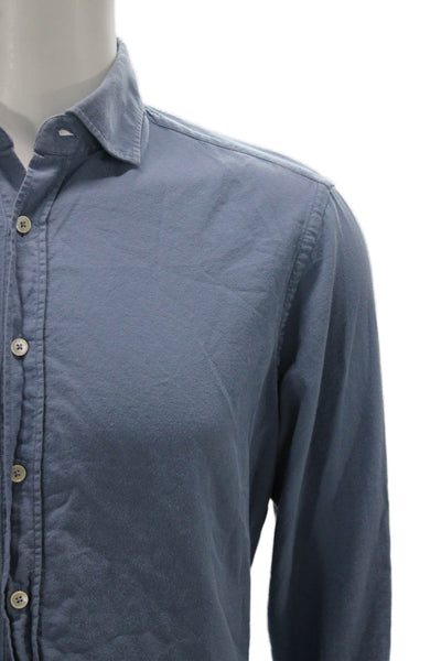 Alessandro Gherardi Mens Blue Cotton Long Sleeve Button-Up Dress Shirt Size M