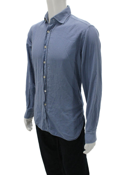 Alessandro Gherardi Mens Blue Cotton Long Sleeve Button-Up Dress Shirt Size M