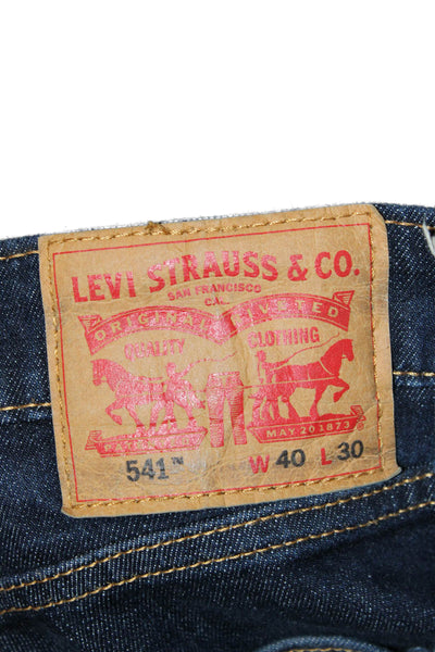 Levi Strauss & Co Mens Tapered Blue Cotton Blend Jeans Size 40