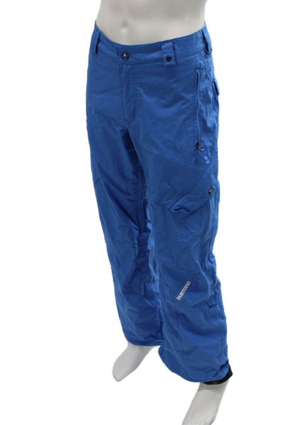 Burton Unisex Adults Snow Pants Blue Nylon Button Size M