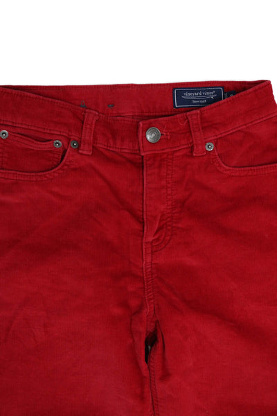 Vineyard Vines Boys Button Closure Straight Leg Pants Red Size 8