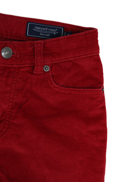 Vineyard Vines Boys Button Closure Straight Leg Pants Red Size 8