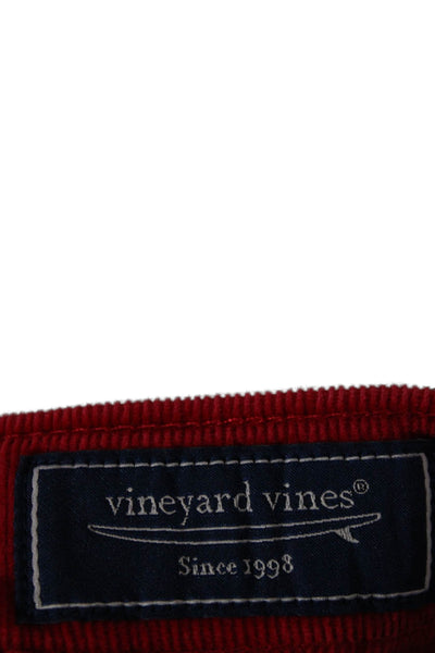 Vineyard Vines Boys Button Closure Straight Leg Pants Red Size 8