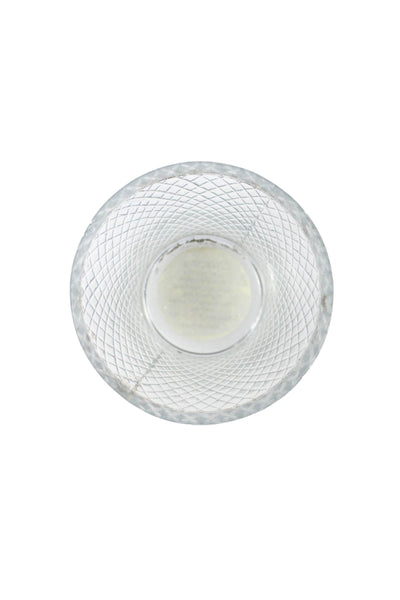 Designer Clear Glass Rounded Argyle Cut 2.5" Candle Holders Set Of 5