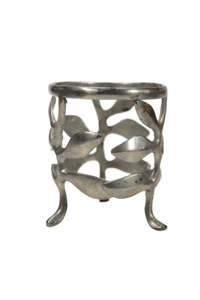 Designer Silver Tone Iron 3" Decorated Candle Holders Set Of 15
