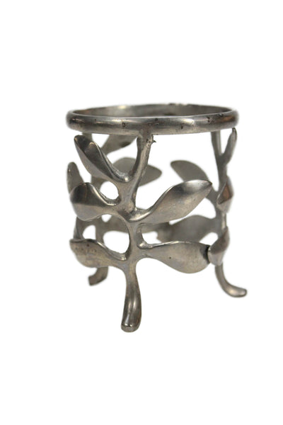 Designer Silver Tone Iron 3" Decorated Candle Holders Set Of 15