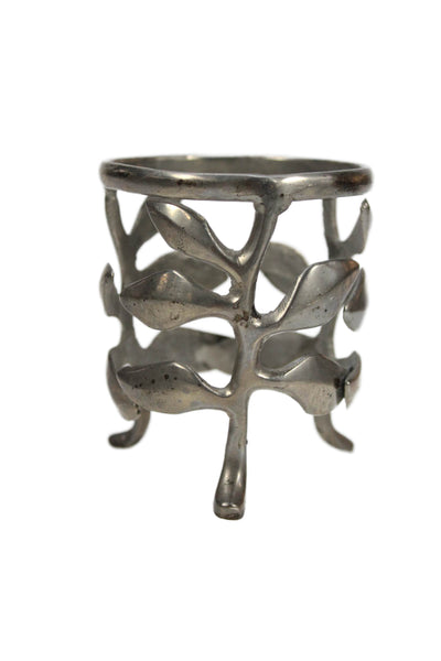 Designer Silver Tone Iron 3" Decorated Candle Holders Set Of 15