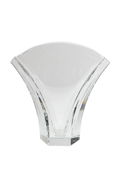 Baccarat Clear Heavy Crystal 11"x9" Fan Vase