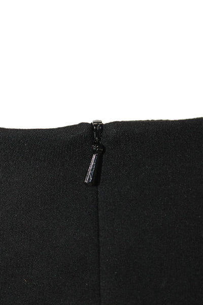 Karen Millen Womens Black Sleeveless Square Neck Blouse Zip Triacetate Size 4