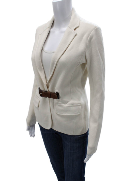 Lauren Ralph Lauren Women Basic Jacket Ivory Cotton Long Sleeve Petite Size S