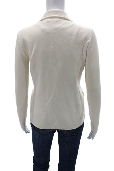 Lauren Ralph Lauren Women Basic Jacket Ivory Cotton Long Sleeve Petite Size S