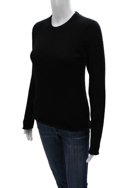 ATM Womens Cashmere Crew Neck Pullover Black Long Sleeve Size XS