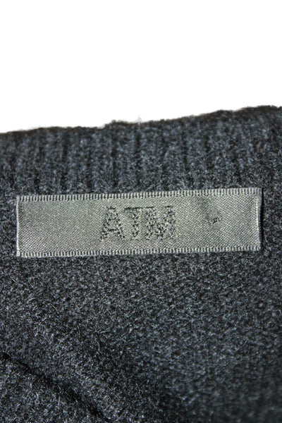 ATM Womens Cashmere Crew Neck Pullover Black Long Sleeve Size XS