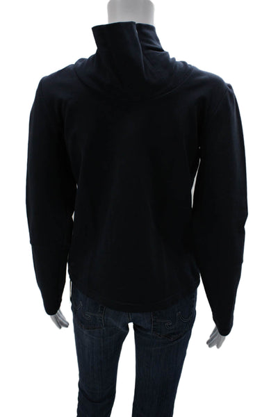 Nix Womens Basic T-Shirt Blue Cotton Blend Turtleneck Long Sleeve Size 38