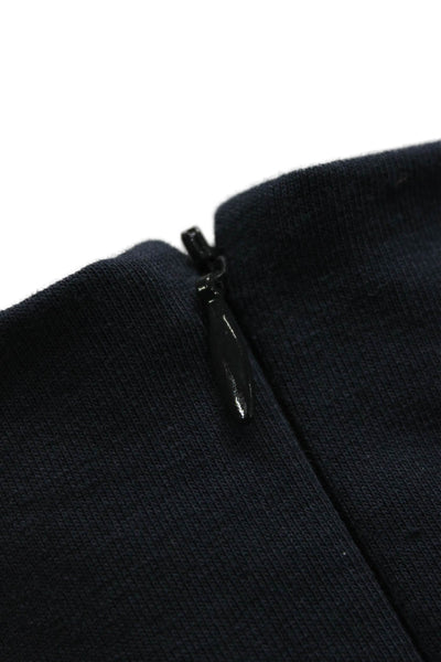 Nix Womens Basic T-Shirt Blue Cotton Blend Turtleneck Long Sleeve Size 38