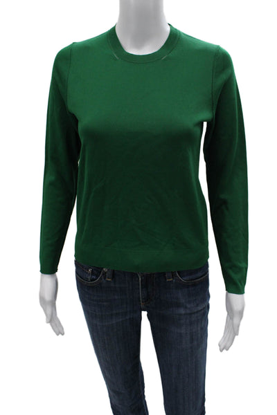 The Fold Women Pullover Viscose Crew Neck Long Sleeve Green Size XS