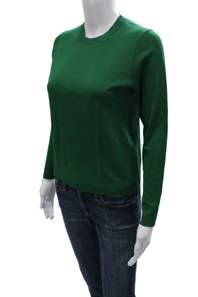 The Fold Women Pullover Viscose Crew Neck Long Sleeve Green Size XS