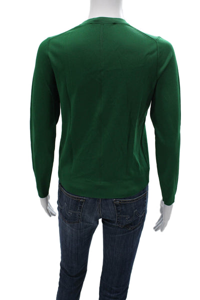 The Fold Women Pullover Viscose Crew Neck Long Sleeve Green Size XS