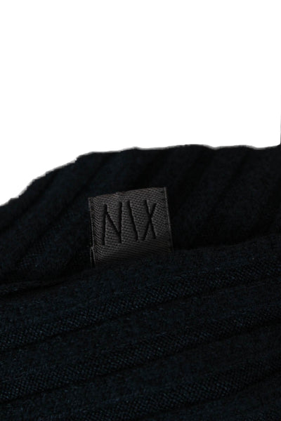 Nix Womens Pullover Sweater Blue Striped Turtleneck 3/4 Sleeve Viscose Size 36