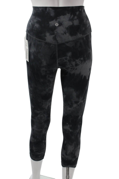 Lululemon Womens Capri Leggings Black Tie Dye Polyester Blend Size 4
