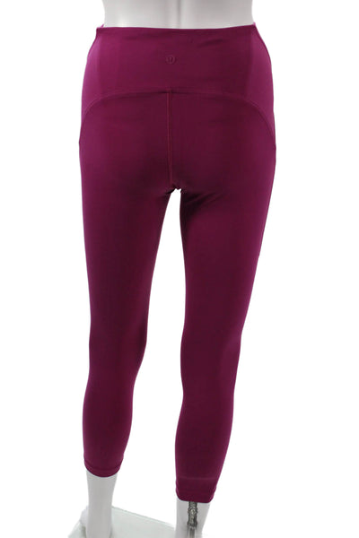 Lululemon Women Purple Capri Leggings Nylon Blend Pull On Size 4