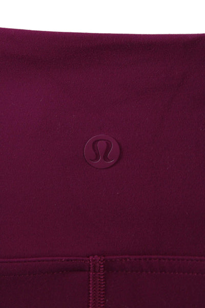 Lululemon Women Purple Capri Leggings Nylon Blend Pull On Size 4