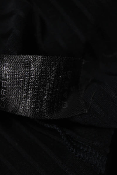 Carbon 38 Womens Cropped V-Neck Tank Black Nylon Sleeveless Size S