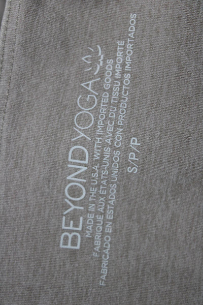 Beyond Yoga Womens Cropped Tank Beige V-Neck Polyester Sleeveless Size S