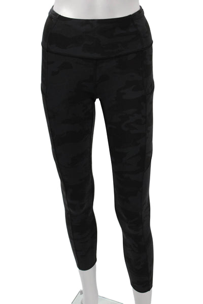 Lululemon Womens Ankle Leggings Black Camouflage Nylon Size 4