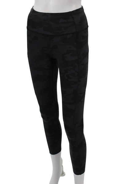 Lululemon Womens Ankle Leggings Black Camouflage Nylon Size 4