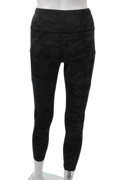 Lululemon Womens Ankle Leggings Black Camouflage Nylon Size 4