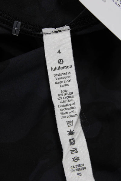 Lululemon Womens Ankle Leggings Black Camouflage Nylon Size 4