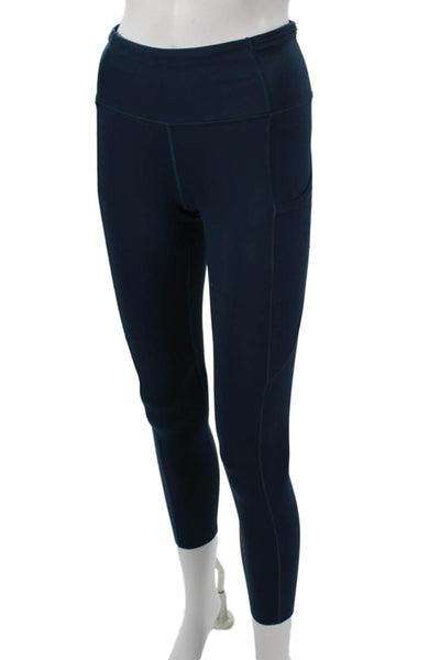 Lululemon Womens Ankle Leggings Blue Nylon Blend Size 4