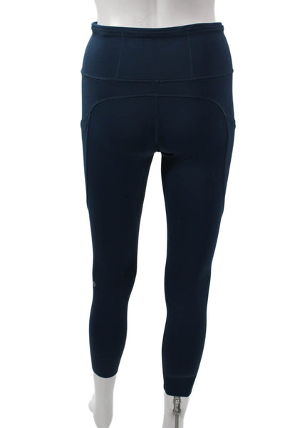Lululemon Womens Ankle Leggings Blue Nylon Blend Size 4