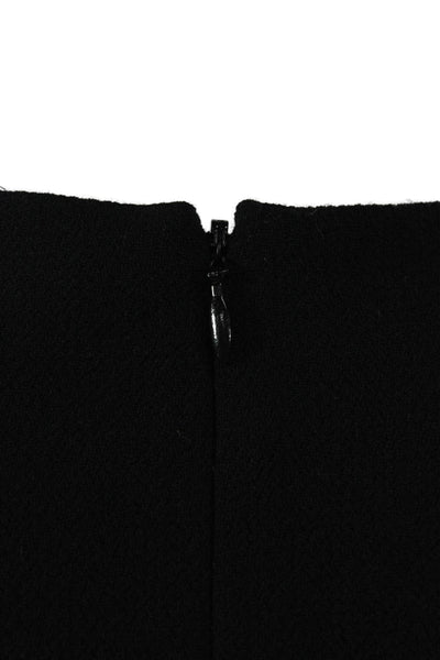 Jill Stuart Women Shift Dress Black Virgin Wool Long Sleeve Zip Size 2