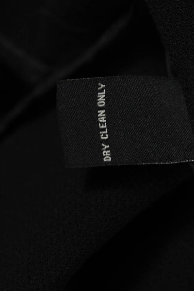 Jill Stuart Women Shift Dress Black Virgin Wool Long Sleeve Zip Size 2