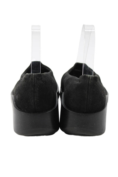 Robert Clergerie Womens Suede Slip-On Heeled Loafers Black Size 7.5