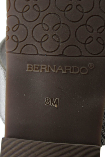 Bernardo Womens Leather Slip-On Thong Flat Sandals Gold Size 8