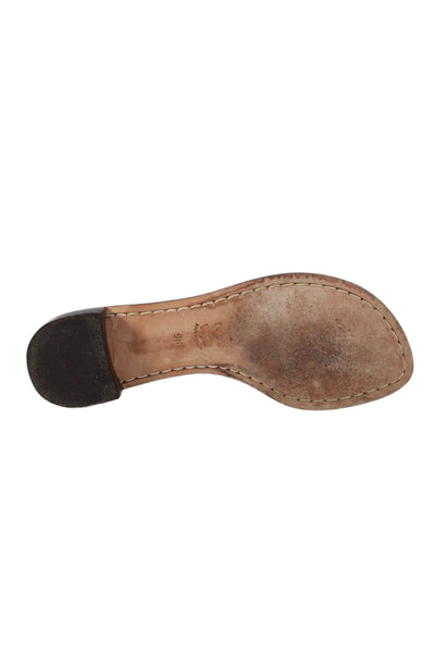 Bernardo Womens Leather Slip-On Thong Flat Sandals Brown Size 8