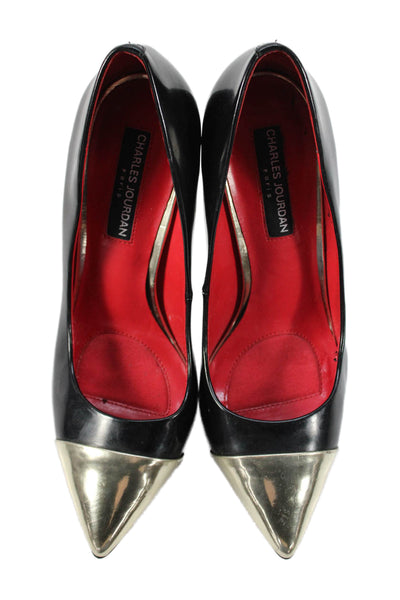 Charles Jourdan Paris Womens Leather Pointed Toe Pump High Heels Black Size 7