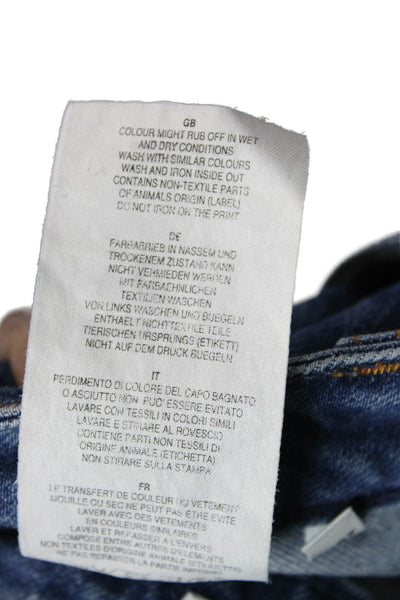 Closed Womens Skinny Jeans Blue Cotton Blend Mid Rise Button Size 26 Petite