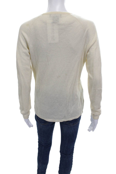 Lord & Taylor Womens Cashmere Ivory V-Neck Cardigan Size M