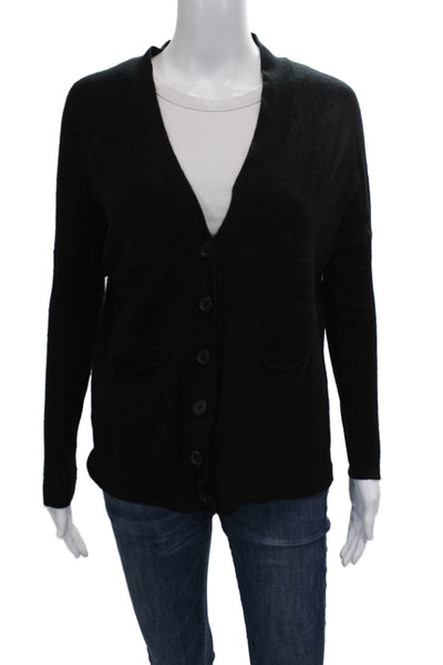 JPark Womens Cardigan V-Neck Black Acrylic Blend Long Sleeve Size 1