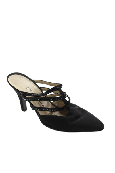 St. John Womens Cone heel Pointed Toe Strappy Mules Black Size 6.5