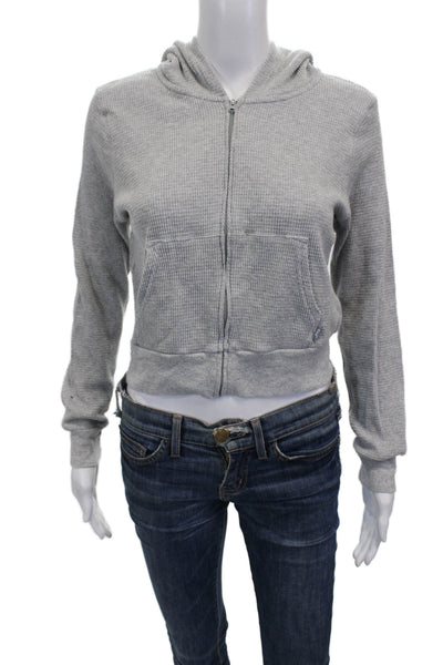 TNA Womens Gray Cotton Full Zip Hoodie Long Sleeve Size S