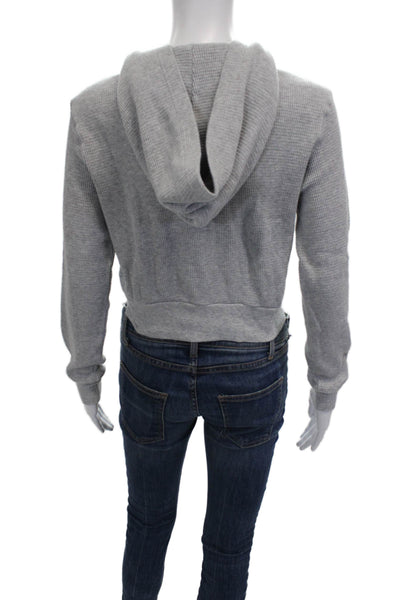 TNA Womens Gray Cotton Full Zip Hoodie Long Sleeve Size S